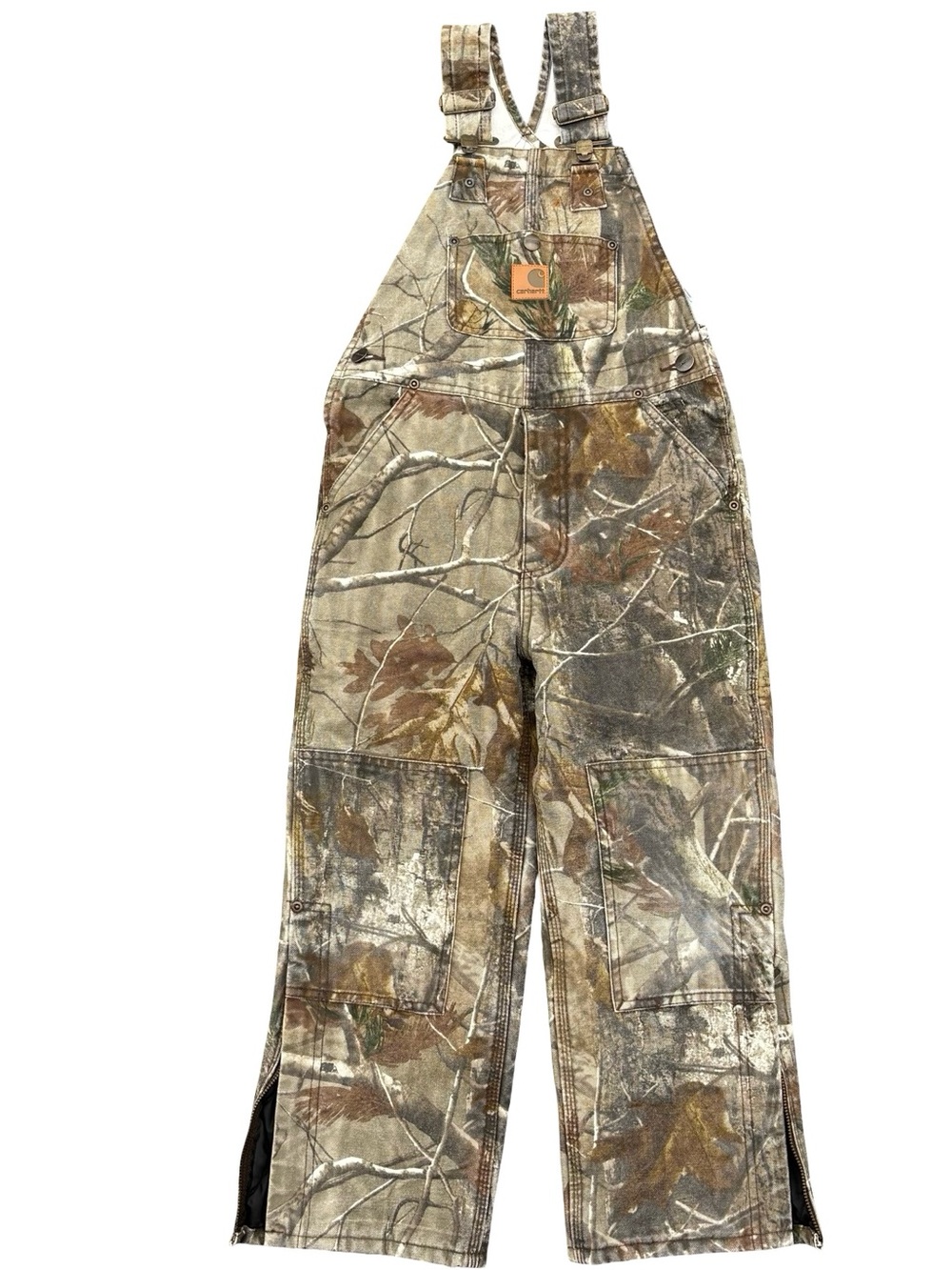 Carhartt Youth 6 Realtree Camo Bib Overalls Hunting Cotton Kids Brown Boys Girls
